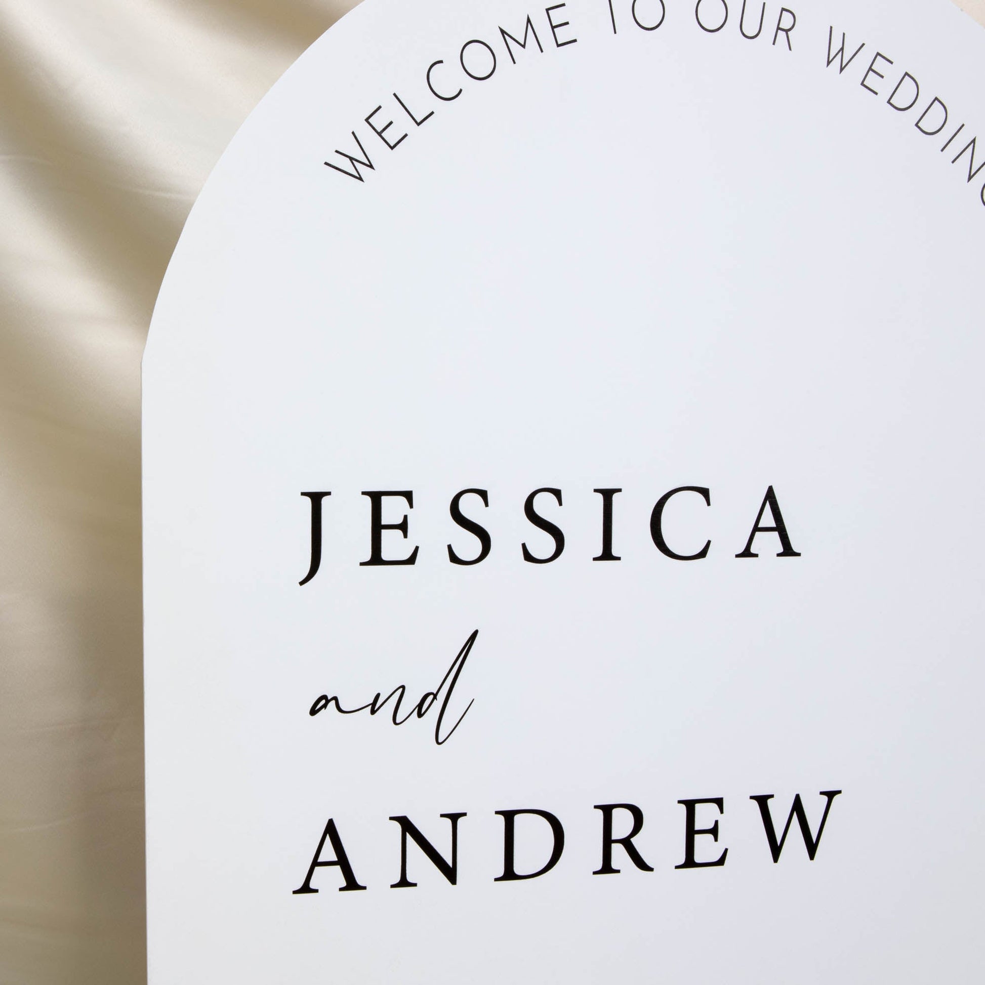 Printed Wedding Welcome sign | White Arch - Younique Gifts