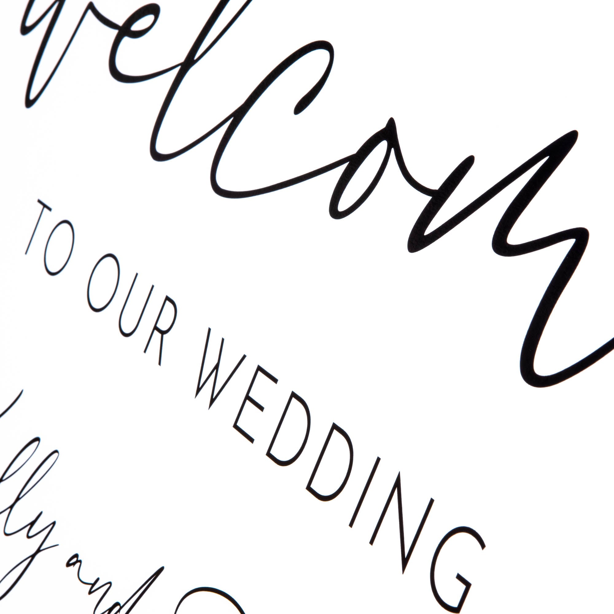 Printed Wedding Welcome sign | White Landscape - Younique Gifts