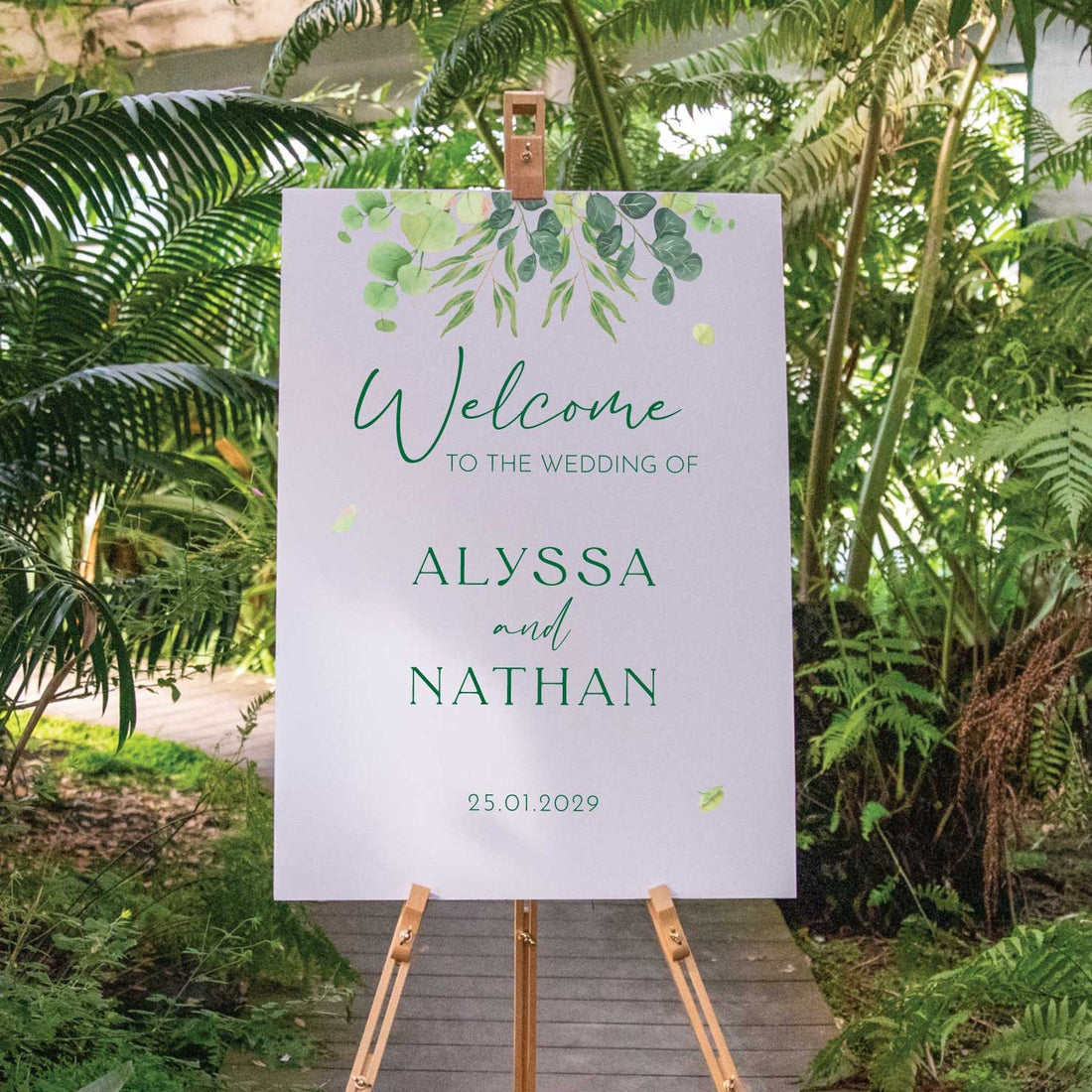 Printed Wedding Welcome sign | White Portrait - Younique Gifts