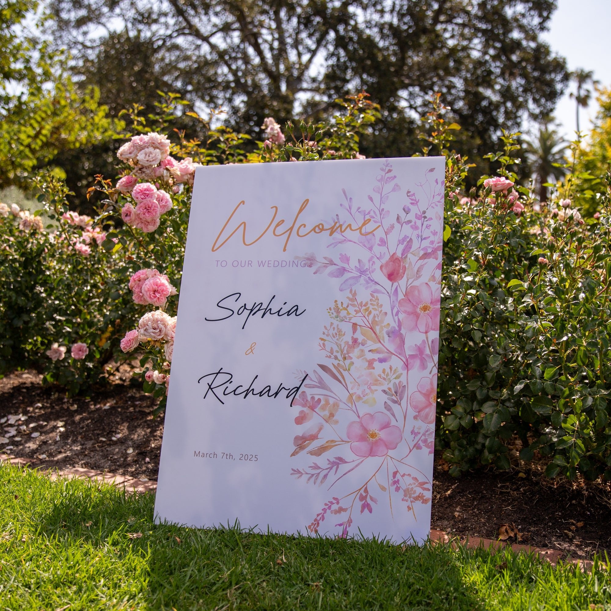 Printed Wedding Welcome sign | White Portrait - Younique Gifts