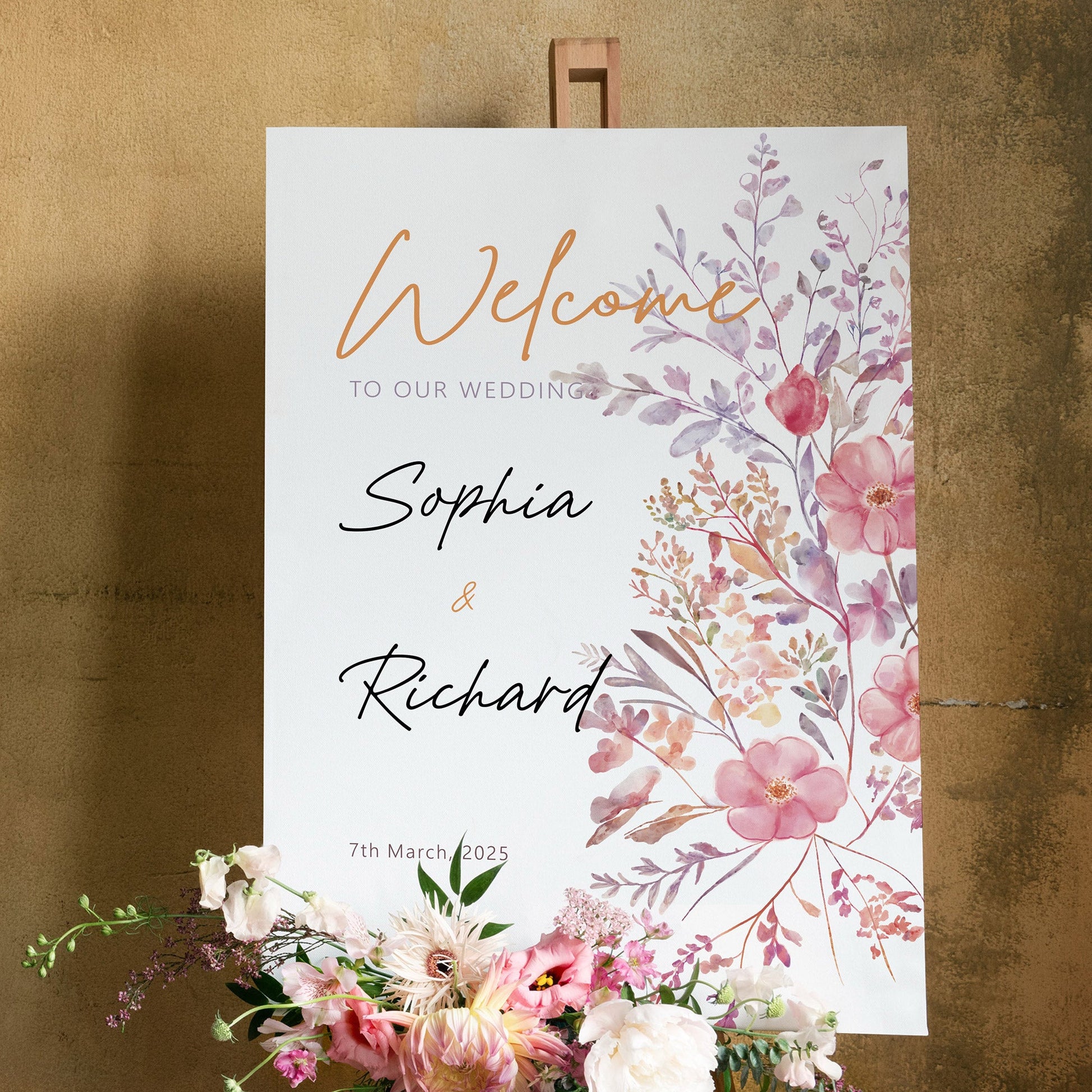 Printed Wedding Welcome sign | White Portrait - Younique Gifts