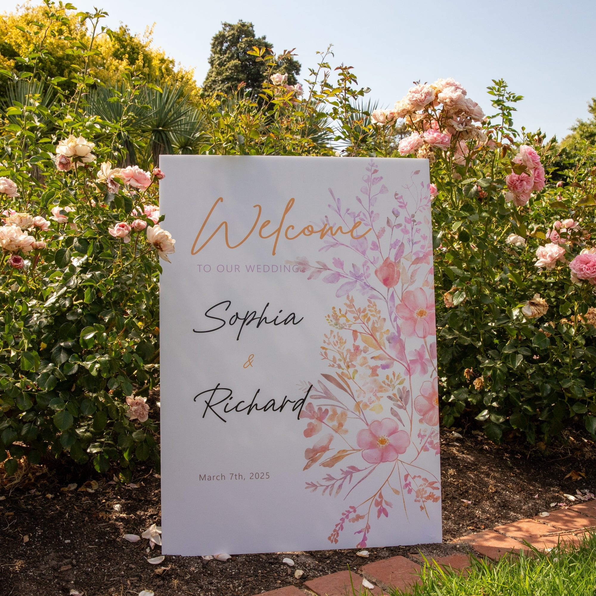 Printed Wedding Welcome sign | White Portrait - Younique Gifts