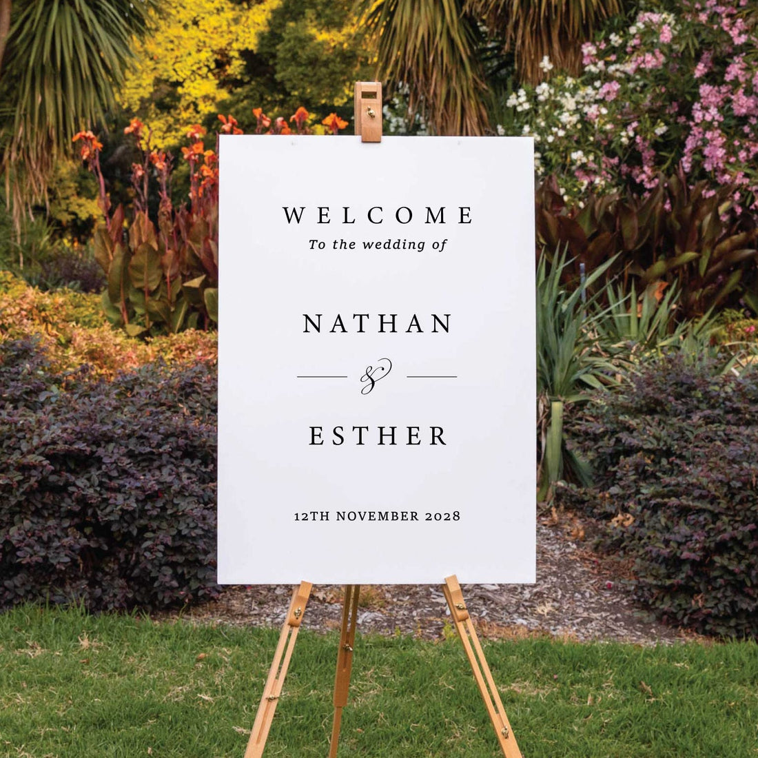 Printed Wedding Welcome sign | White Portrait - Younique Gifts