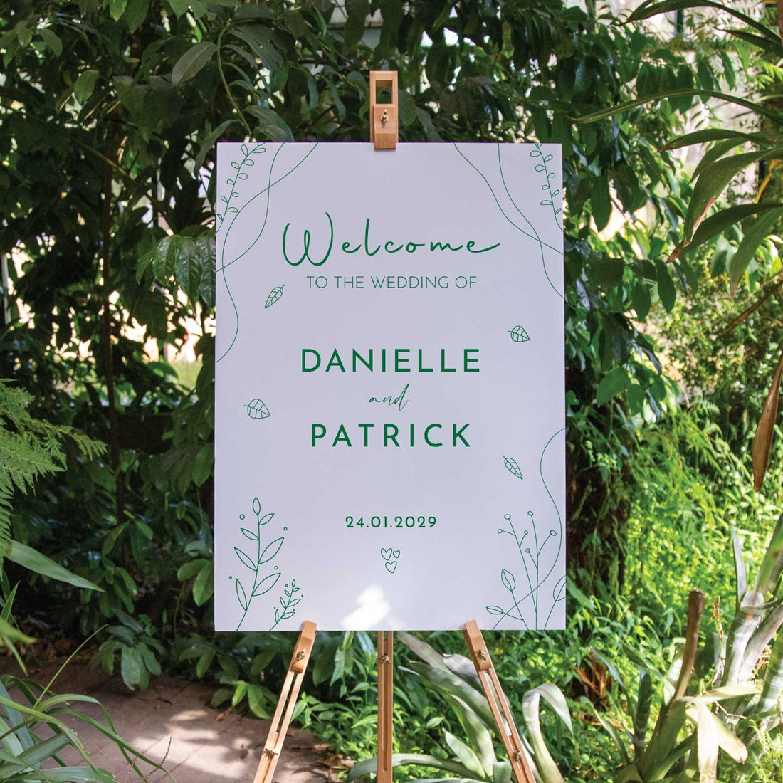 Printed Wedding Welcome sign | White Portrait - Younique Gifts
