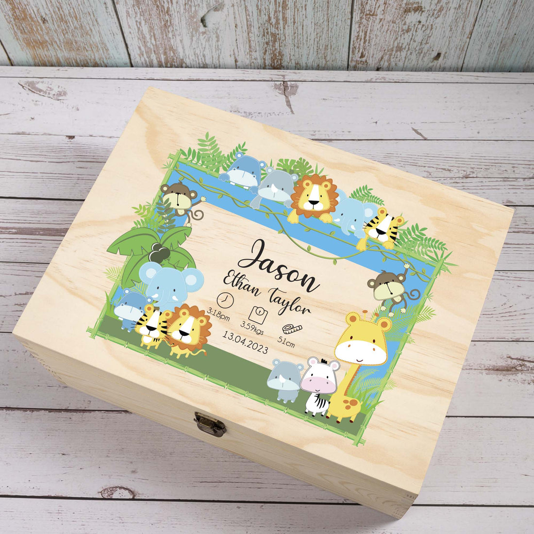 Printed Wooden Keepsake box, New Baby and New Mom Gift - Personalised Keepsake Box - Younique Gifts Melbourne