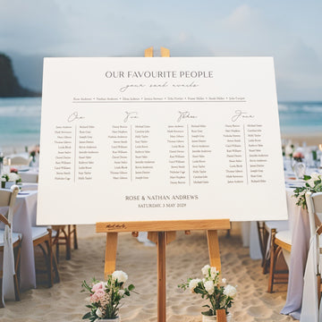 Printed Wedding Seating Chart | White Landscape
