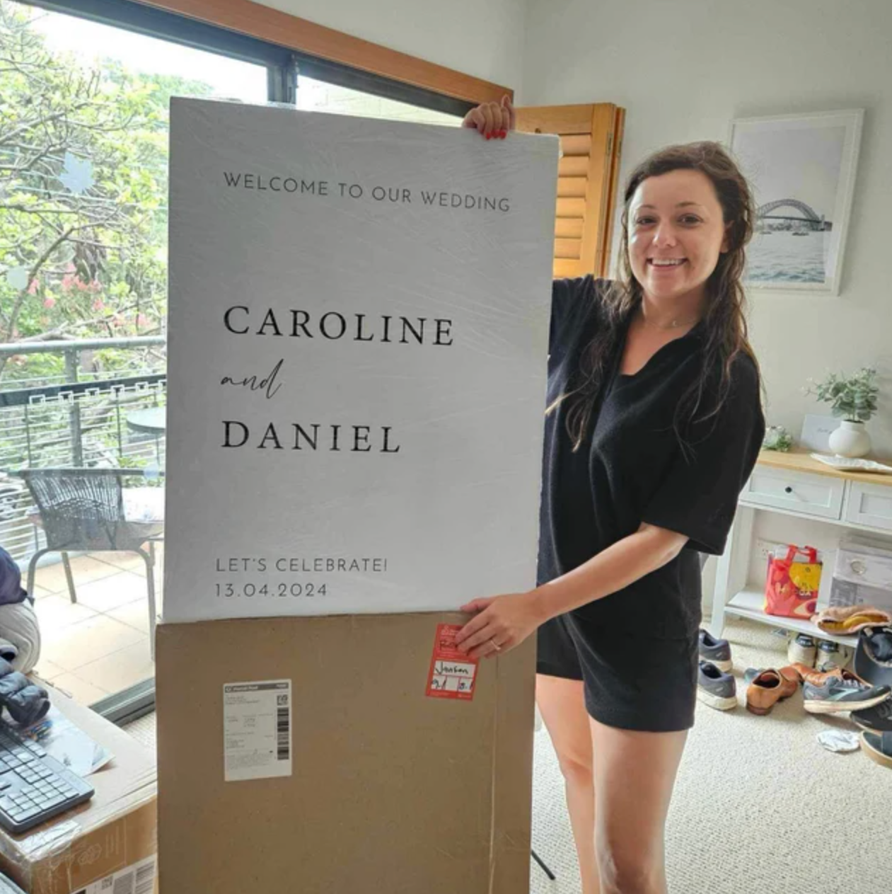 Printed Wedding Welcome sign | Black Landscape