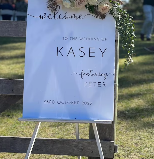 Printed Wedding Welcome sign | White Arch