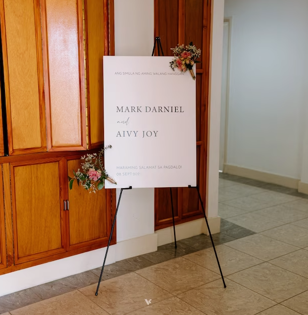 Printed Wedding Welcome sign | Black Landscape