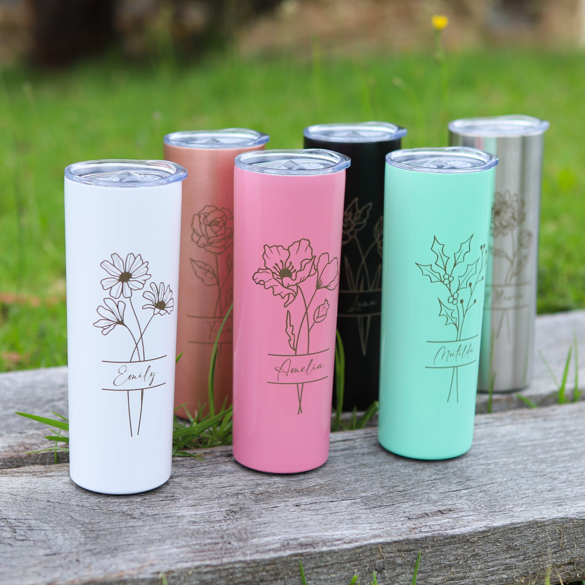 Skinny Tumbler, Personalised gift for Bridesmaid and Birthday - Personalised tumbler - Younique Gifts Melbourne