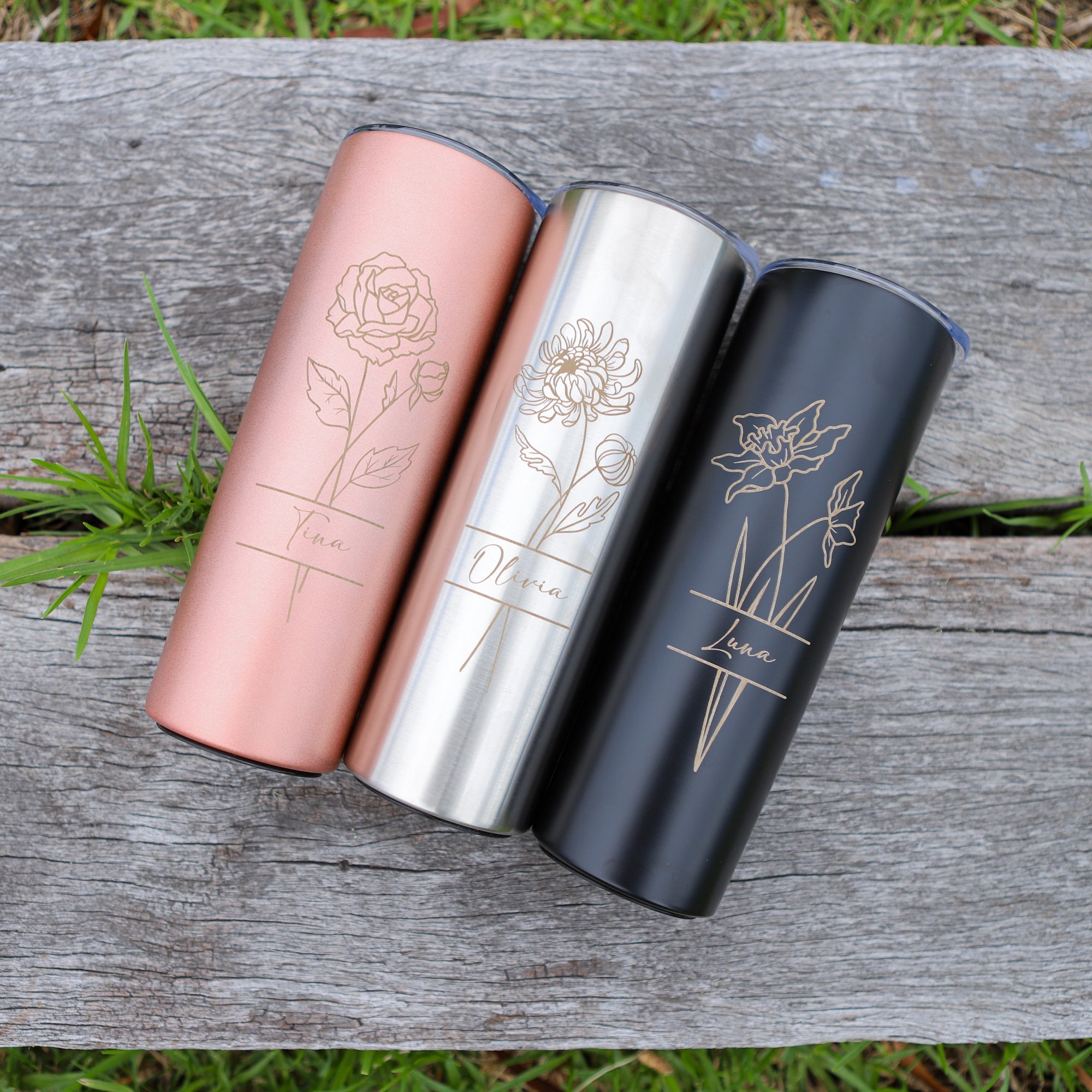 Skinny Tumbler, Personalised gift for Bridesmaid and Birthday - Personalised tumbler - Younique Gifts Melbourne