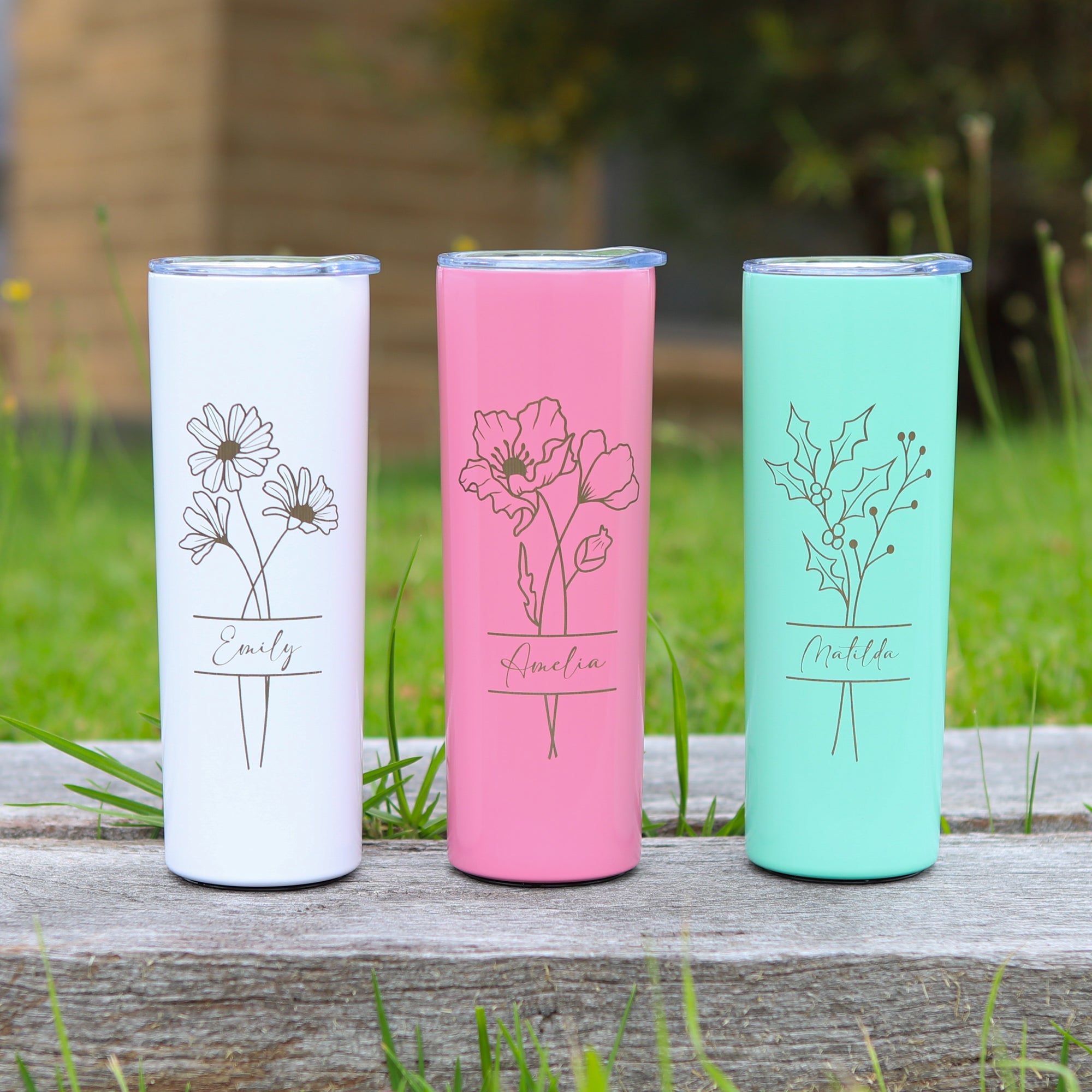 Skinny Tumbler, Personalised gift for Bridesmaid and Birthday - Personalised tumbler - Younique Gifts Melbourne