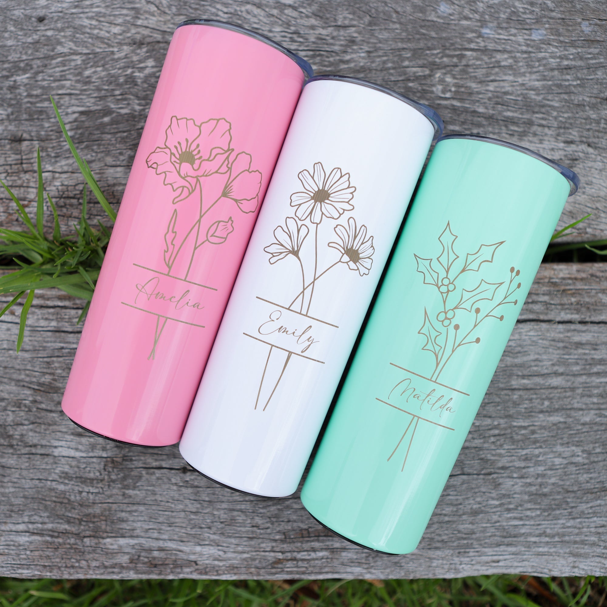 Skinny Tumbler, Personalised gift for Bridesmaid and Birthday - Personalised tumbler - Younique Gifts Melbourne