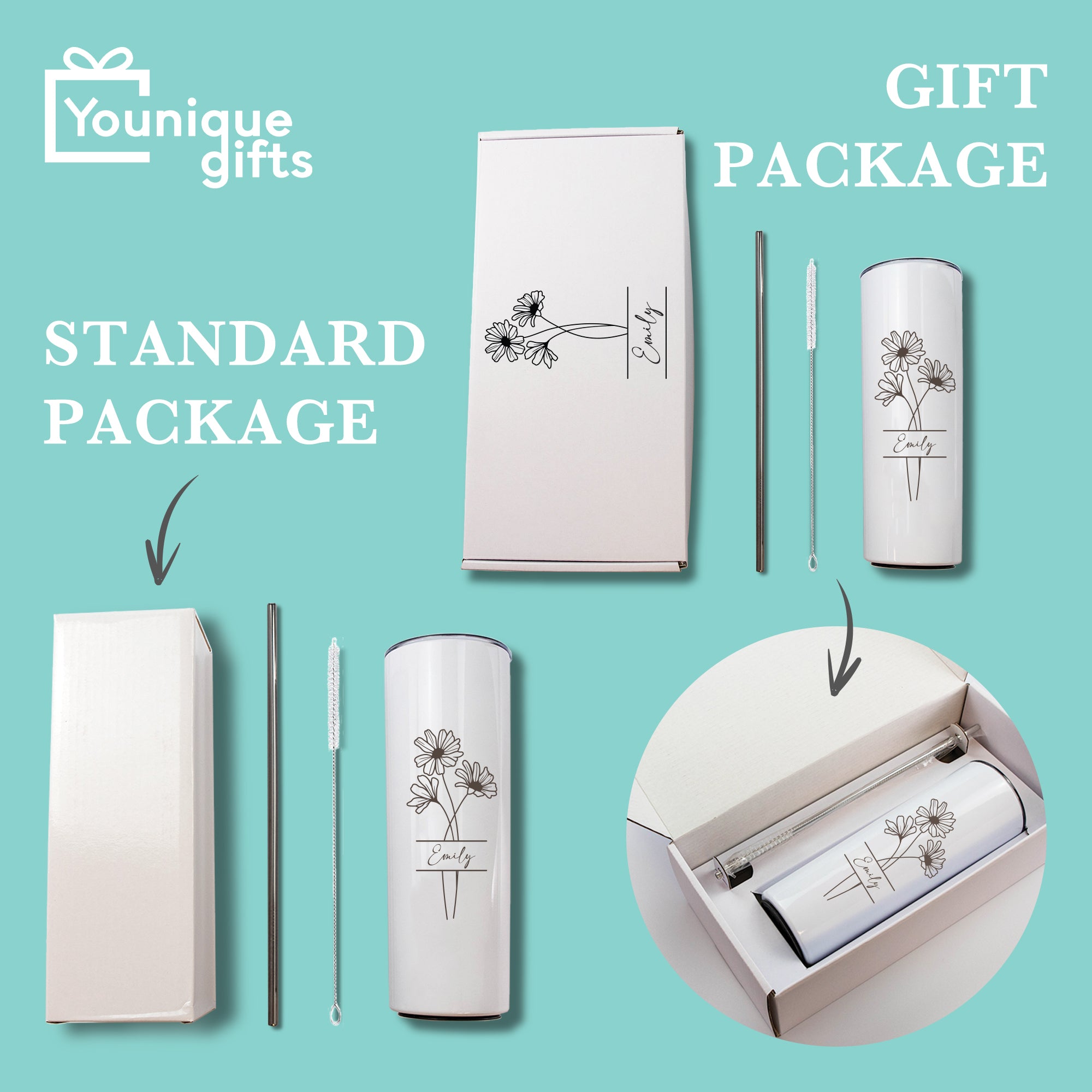 Skinny Tumbler, Personalised gift for Bridesmaid and Birthday