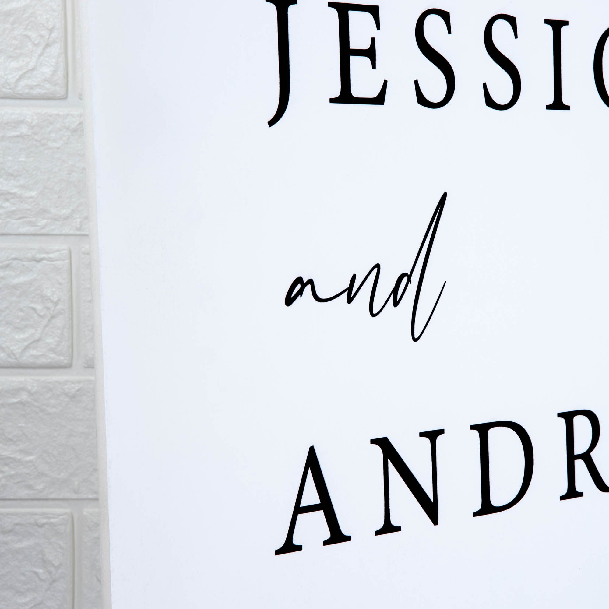 Printed Wedding Welcome sign | White Portrait