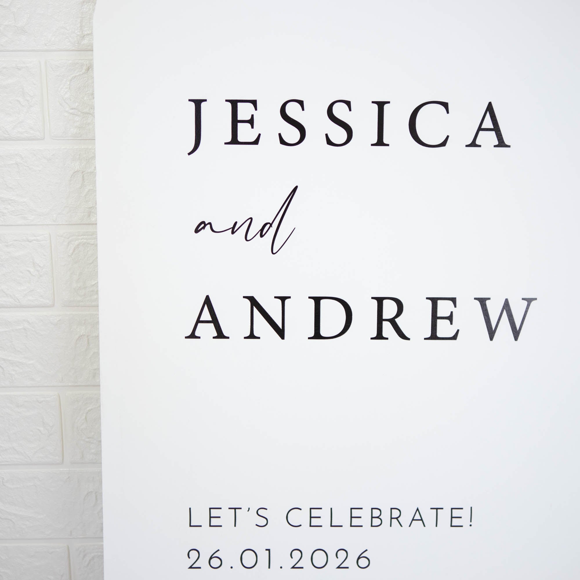 Printed Wedding Welcome sign | White Portrait
