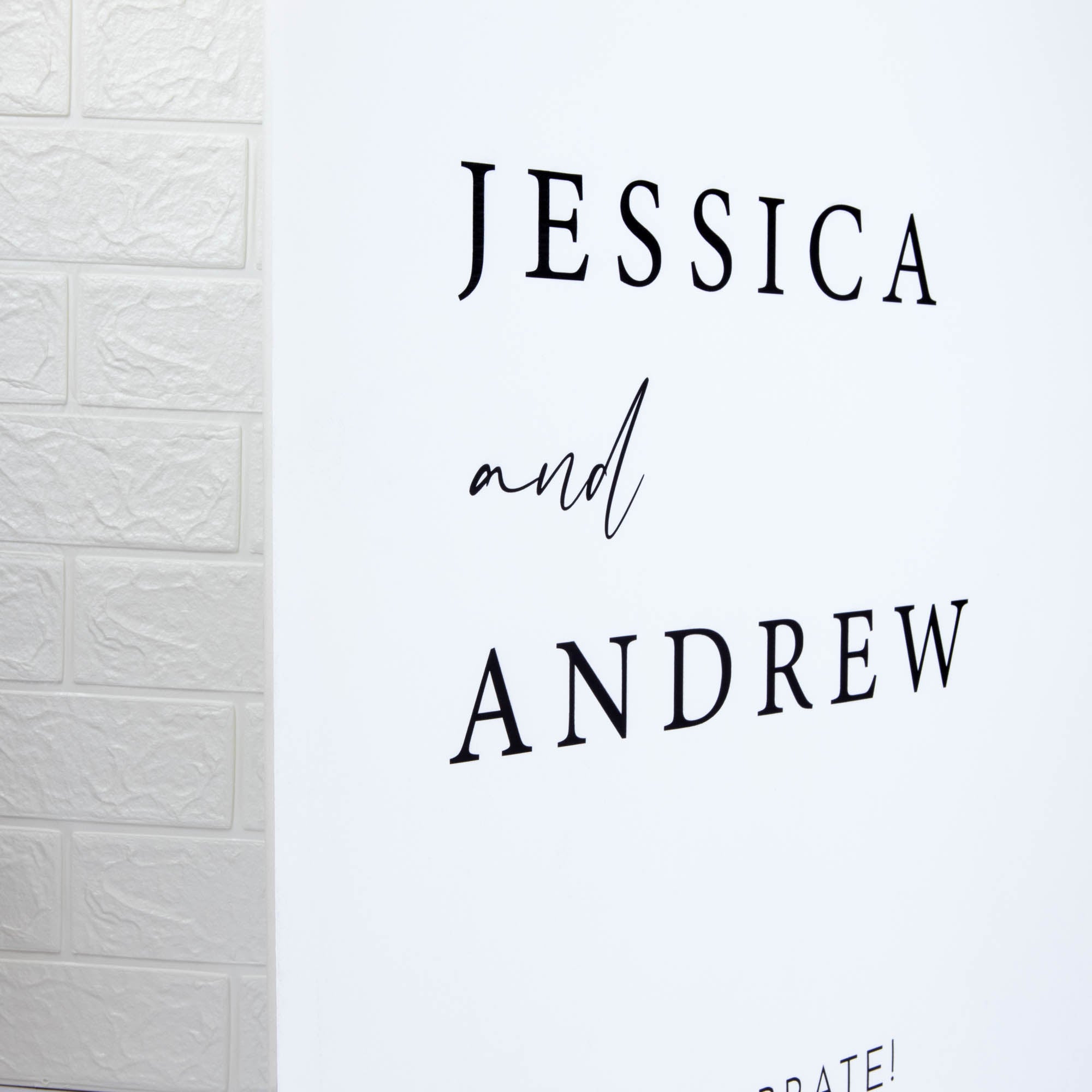 Printed Wedding Welcome sign | White Portrait