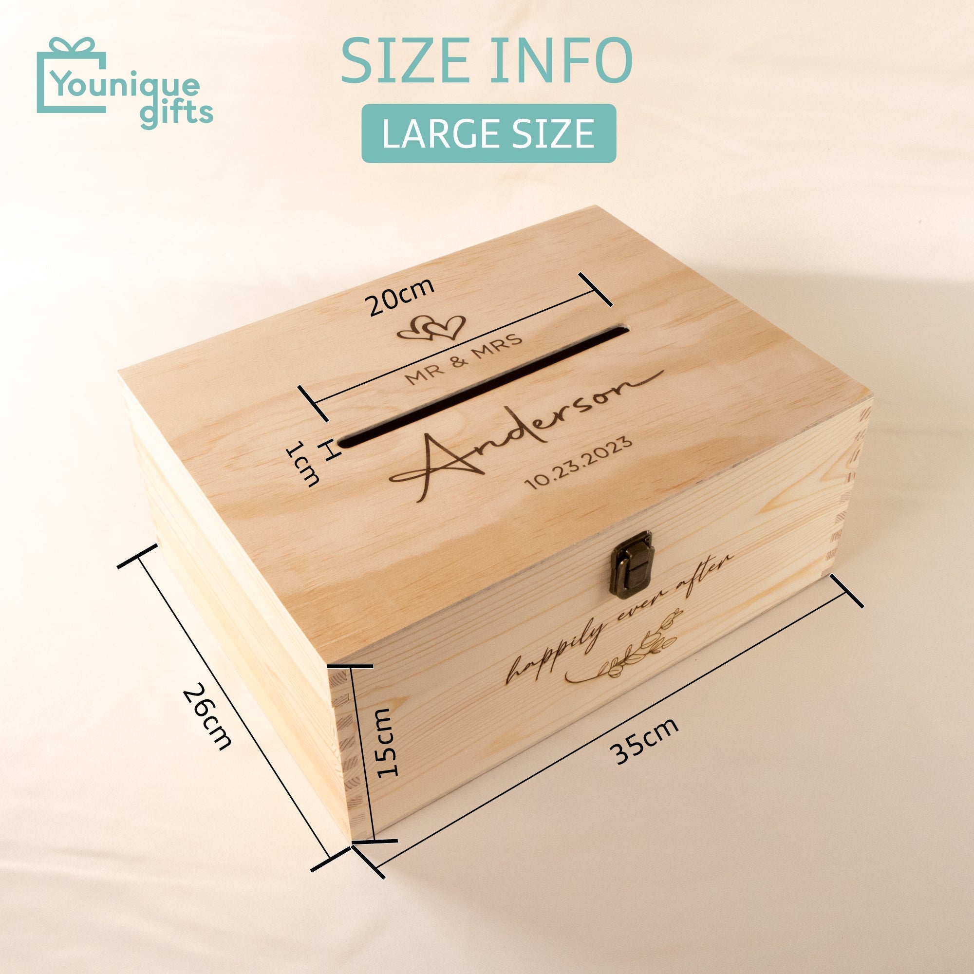 Personalised Wooden Wishing Well Box | Leaf