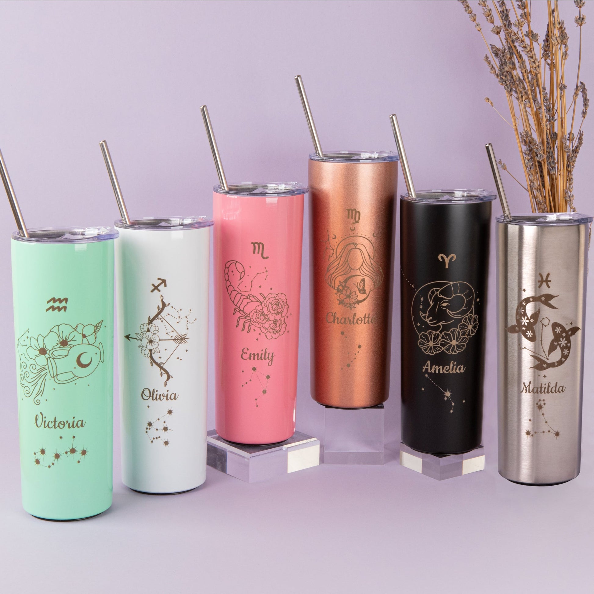 Zodiac Signs Tumbler, Personalised gift for Bridesmaid and Birthday - Personalised tumbler - Younique Gifts Melbourne