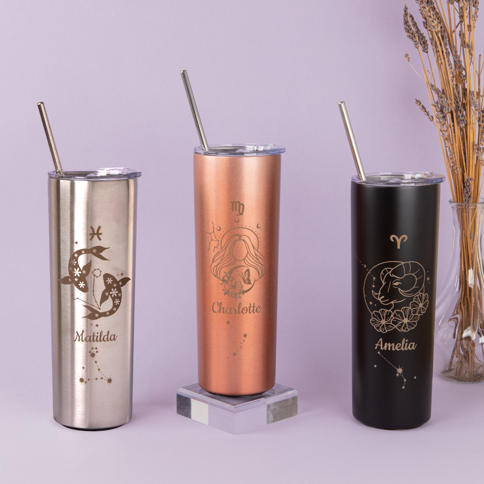 Zodiac Signs Tumbler, Personalised gift for Bridesmaid and Birthday - Personalised tumbler - Younique Gifts Melbourne