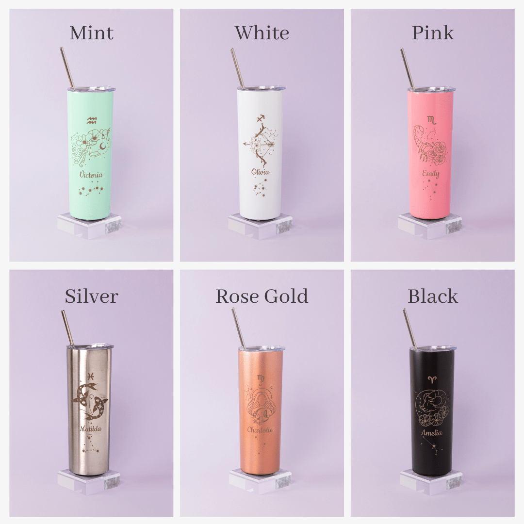 Zodiac Signs Tumbler, Personalised gift for Bridesmaid and Birthday - Personalised tumbler - Younique Gifts Melbourne