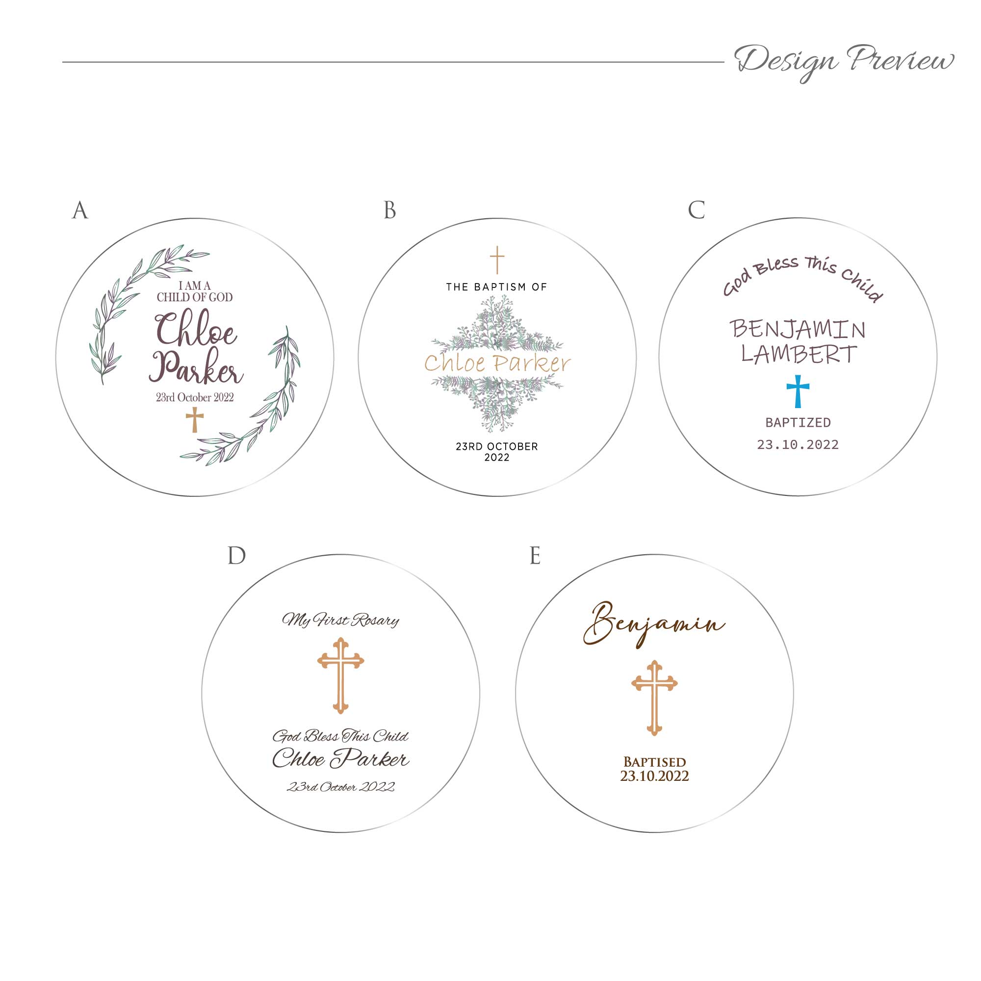 Personalised Round Keepsake box - Christening Gift, Baptism Gift, First Communion Gift, Confirmation day Gift. Jewelry box, Cross Necklace