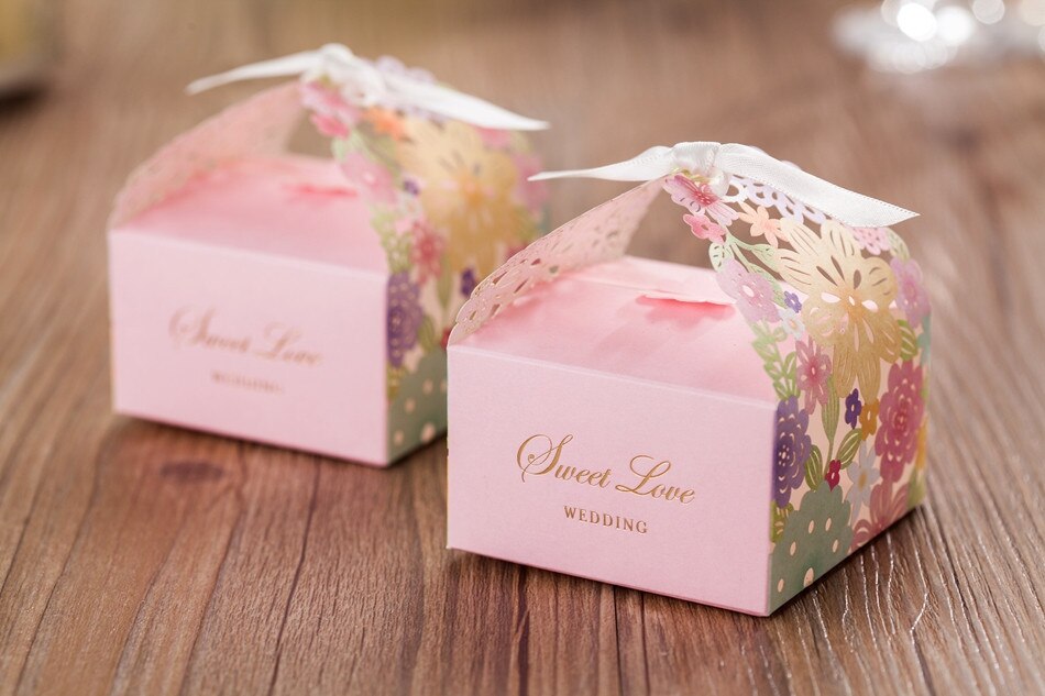 Wedding Favours and Gifts for Guests Laser cut Paper Candy Box, Wedding Decoration