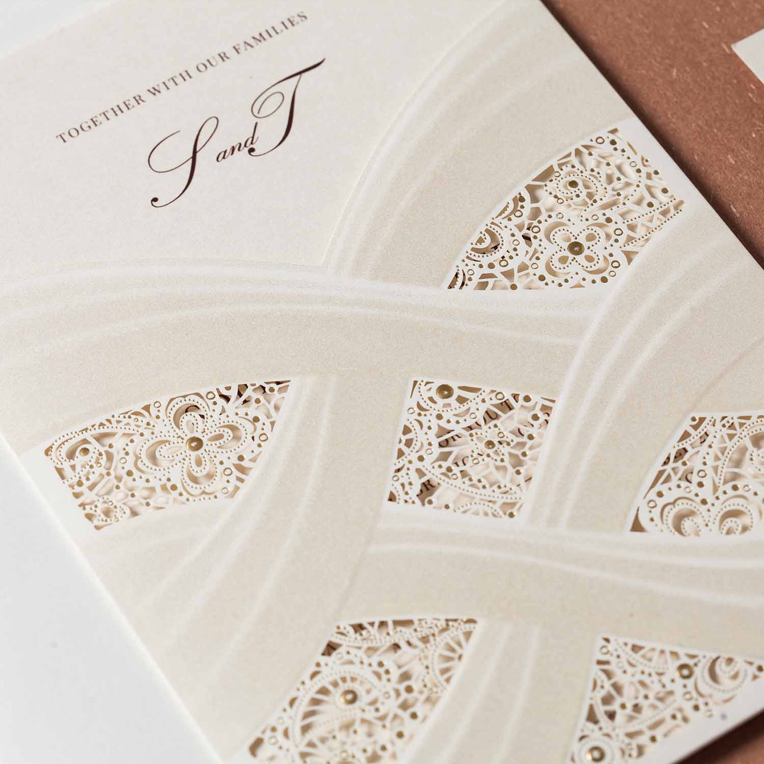 Will you be my bridesmaid, maid of honour card in modern design delicate laser cut pocket