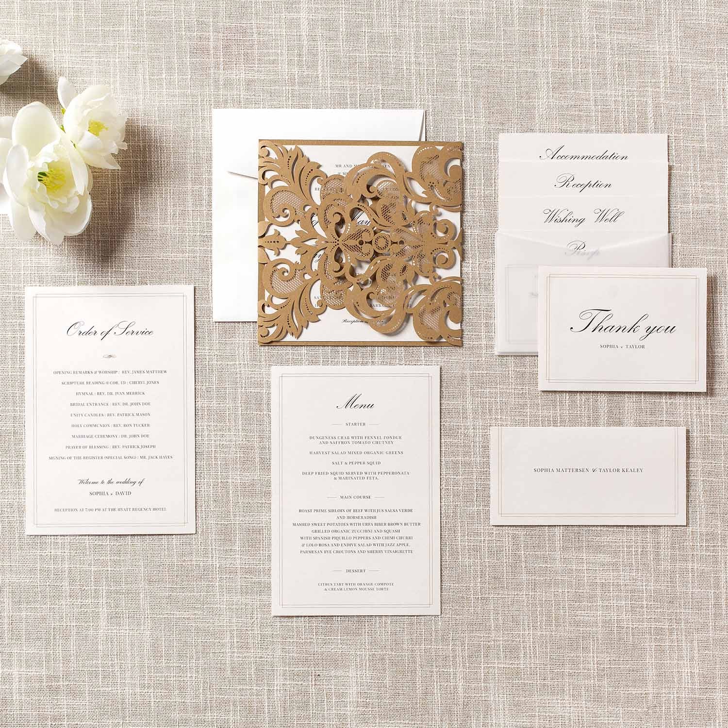 Laser cut wedding invitations CW3109