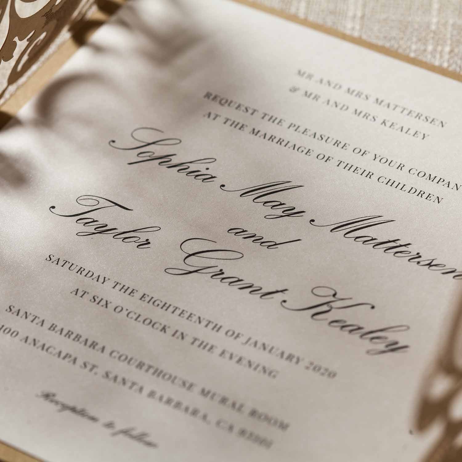 Laser cut wedding invitations CW3109