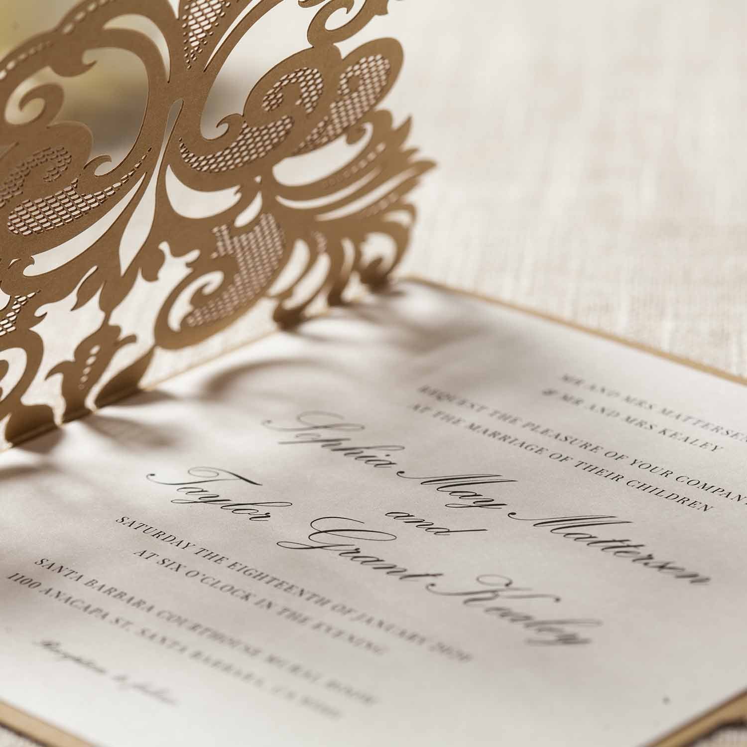 Laser cut wedding invitations CW3109