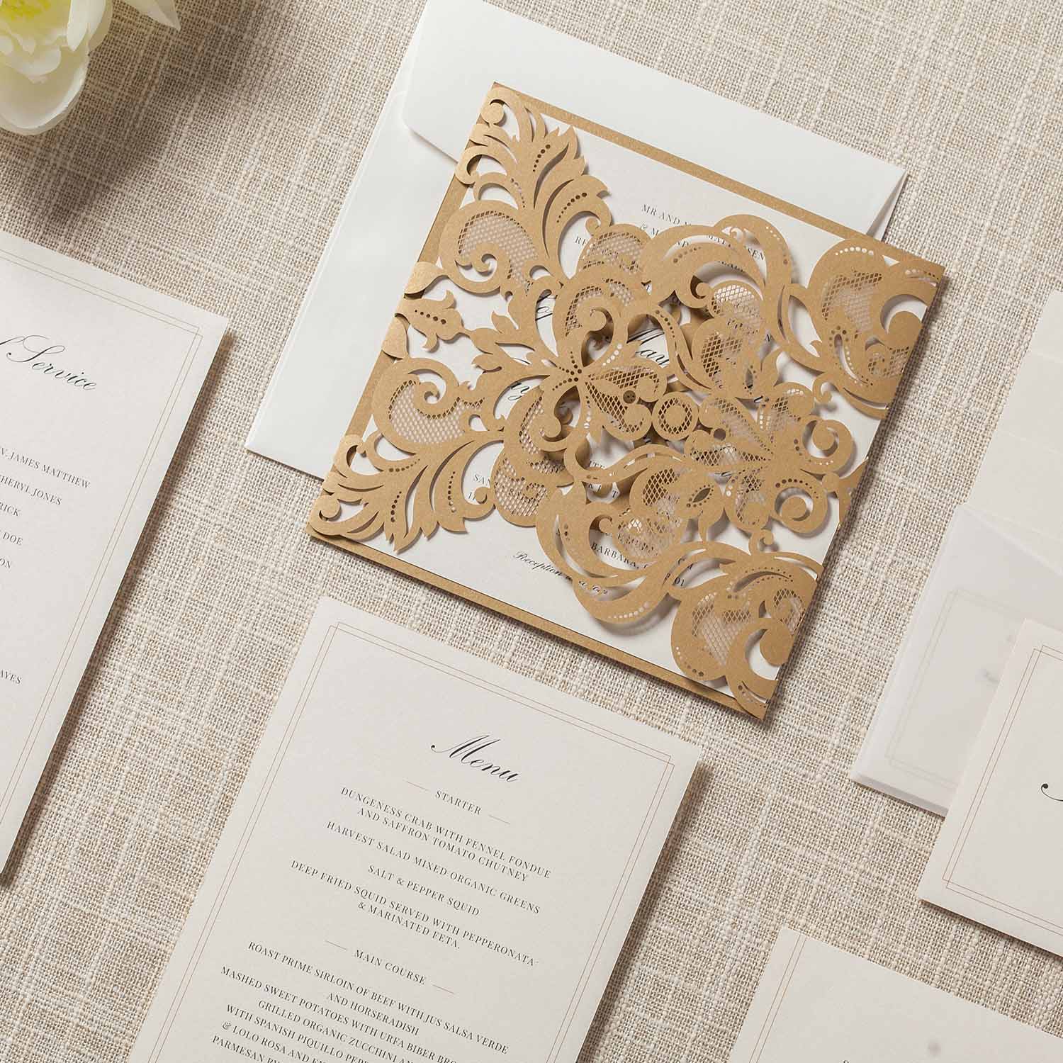 Laser cut wedding invitations CW3109