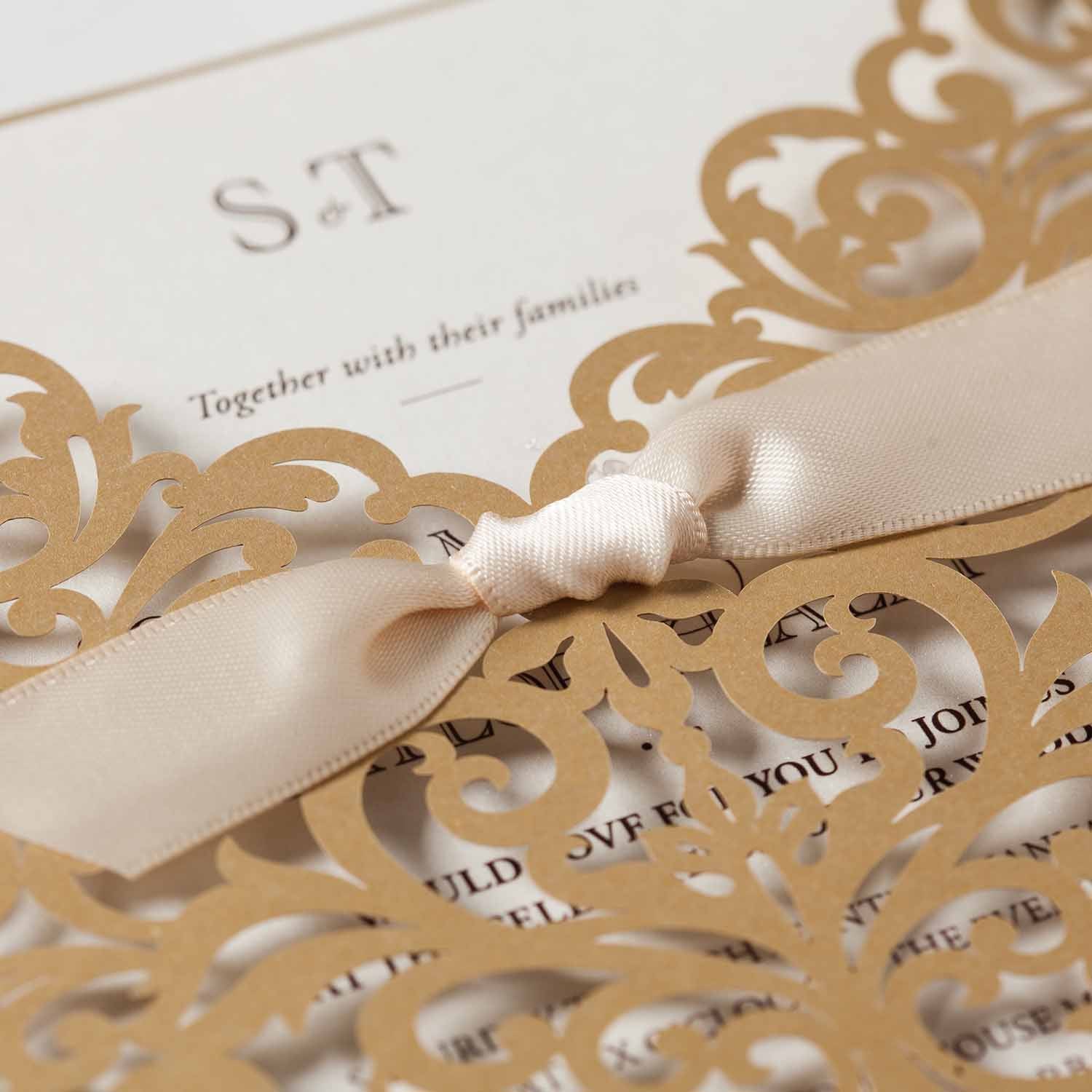 Laser cut wedding invitations CW5011