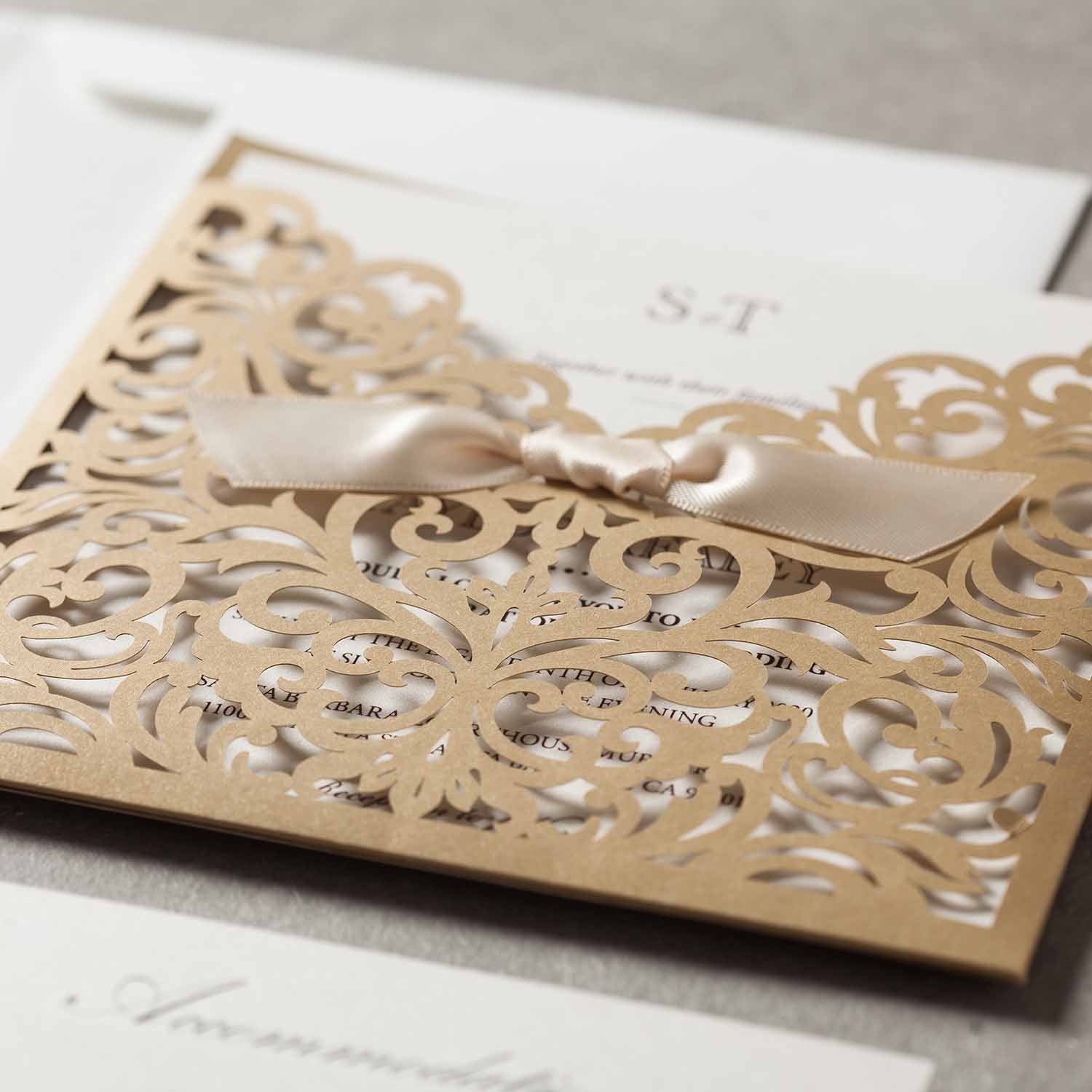 Laser cut wedding invitations CW5011