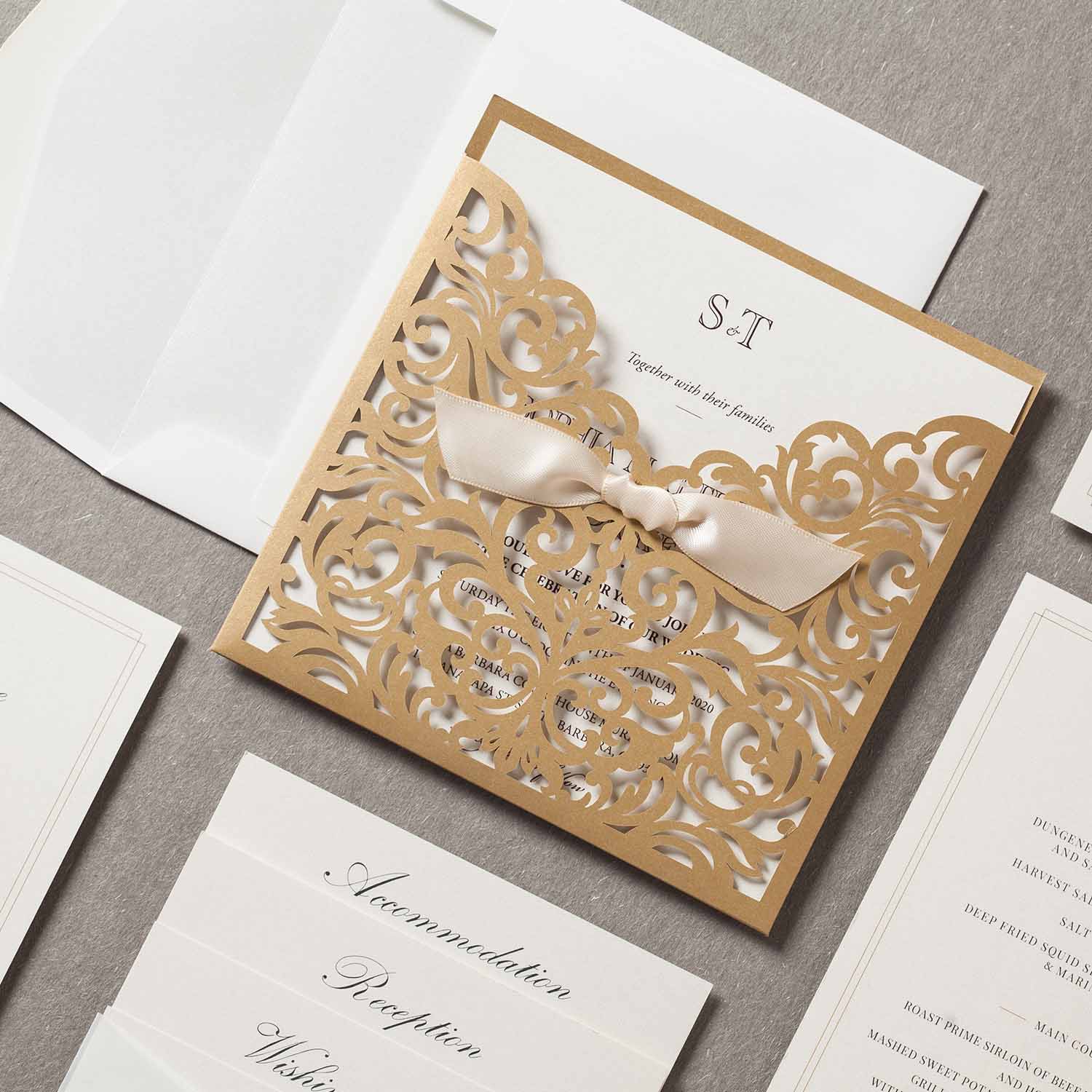 Laser cut wedding invitations CW5011