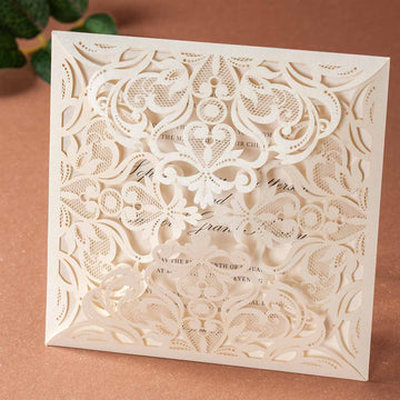 Laser cut wedding invitations - CW519_WH