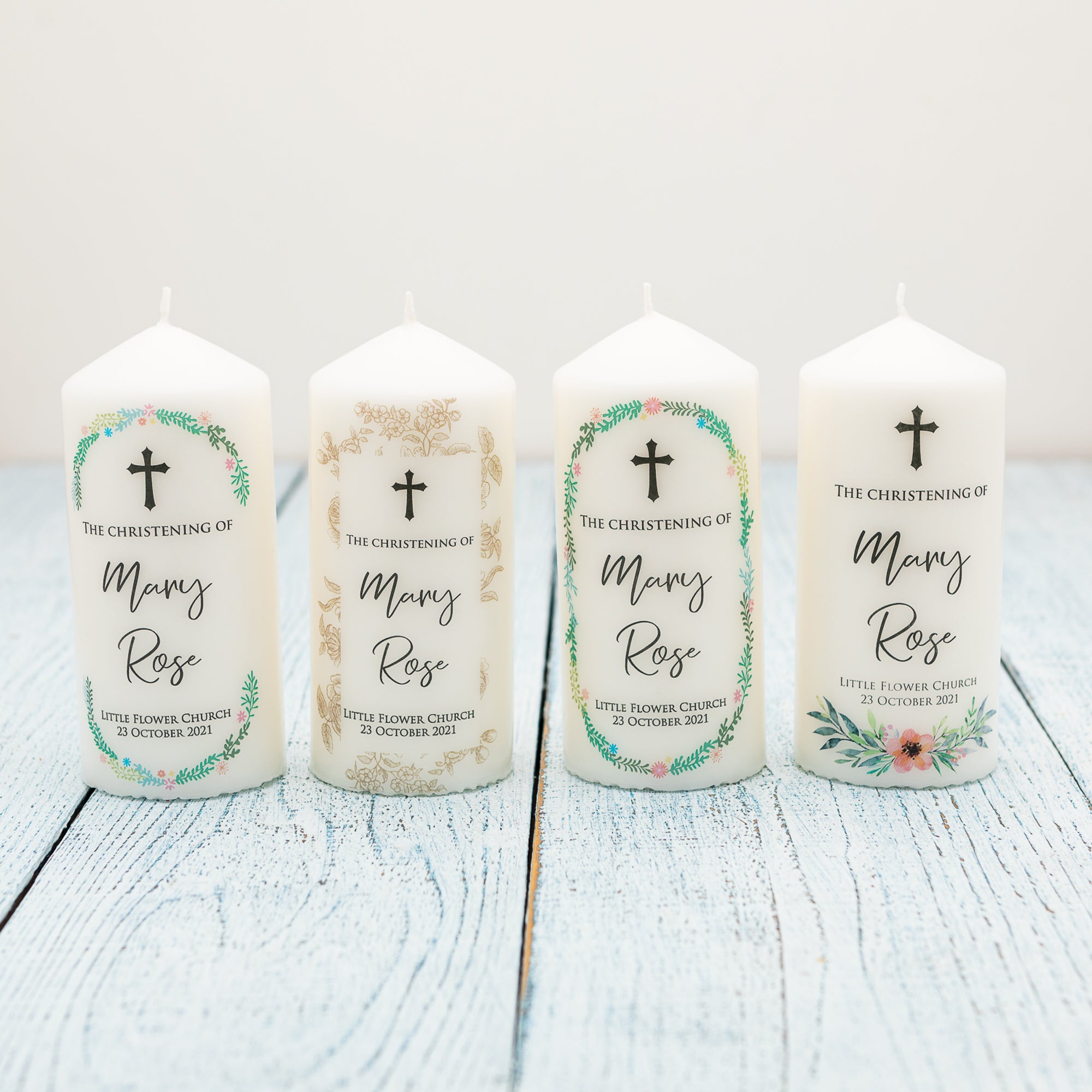 Personalised Baptism Candle, Christening Candle [D]