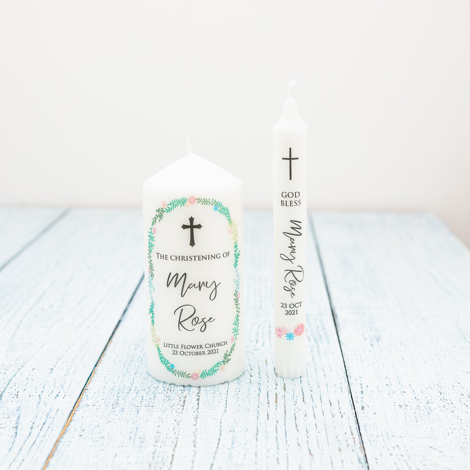 Personalised Baptism Candle, Christening Candle [D]