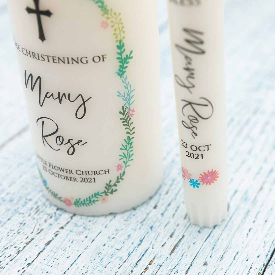 Personalised Baptism Candle, Christening Candle [D]