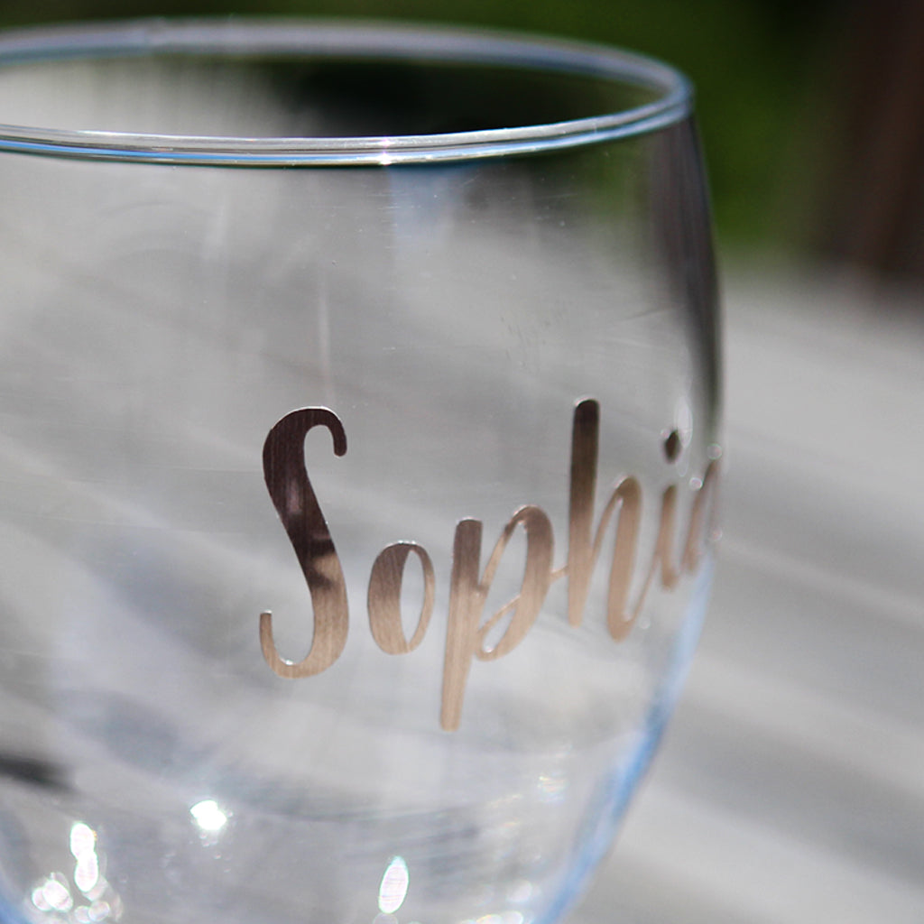 custom metallic wine glass