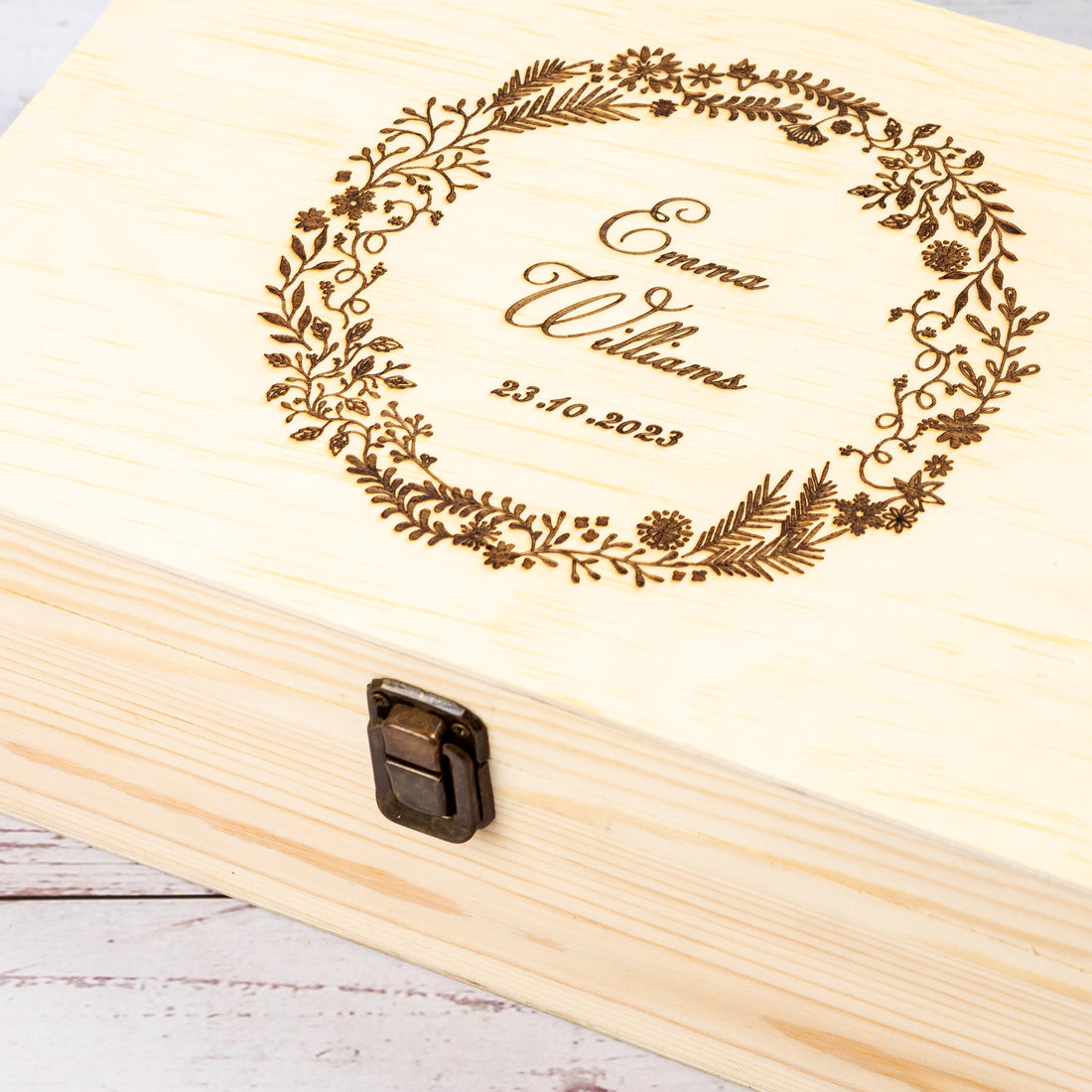 Personalised Wooden Keepsake box, New Baby Mom Gift [Emma]