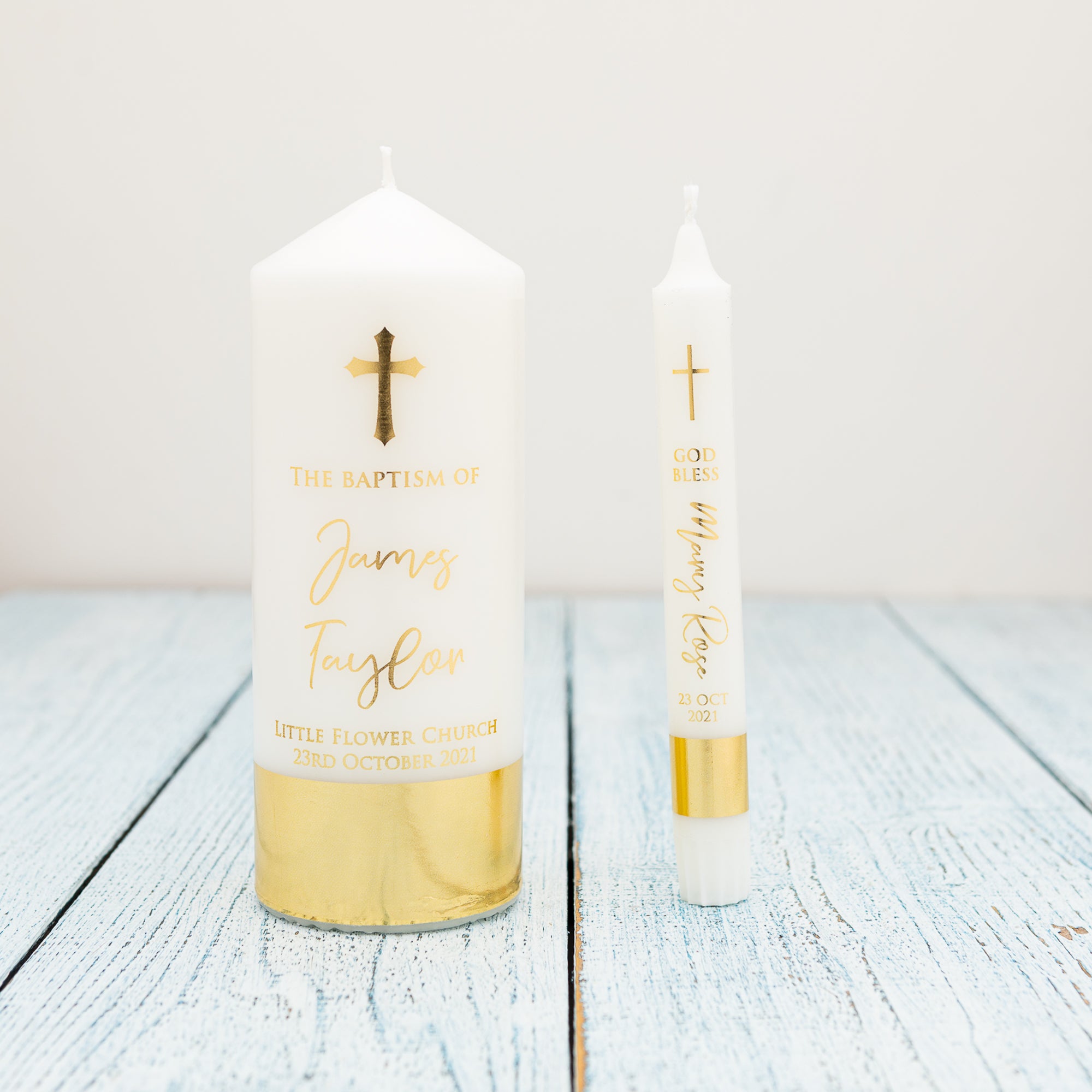 Personalised Elegant Gold Foil Christening Design [C]
