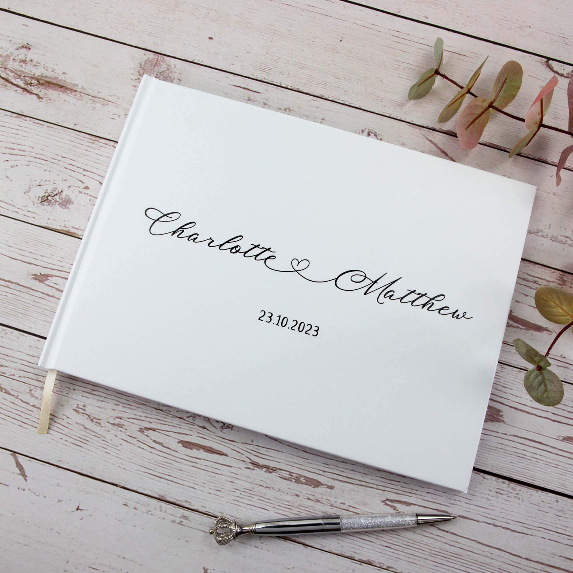 Personalised Wedding Guest Book – Permanent Printed Cover (No Vinyl)