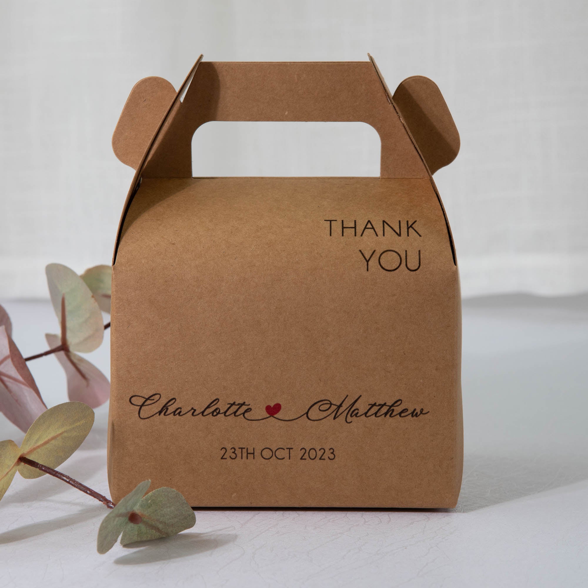 Personalised favour box, wedding cake box for guest gift and corporate event guests with customised favour boxes