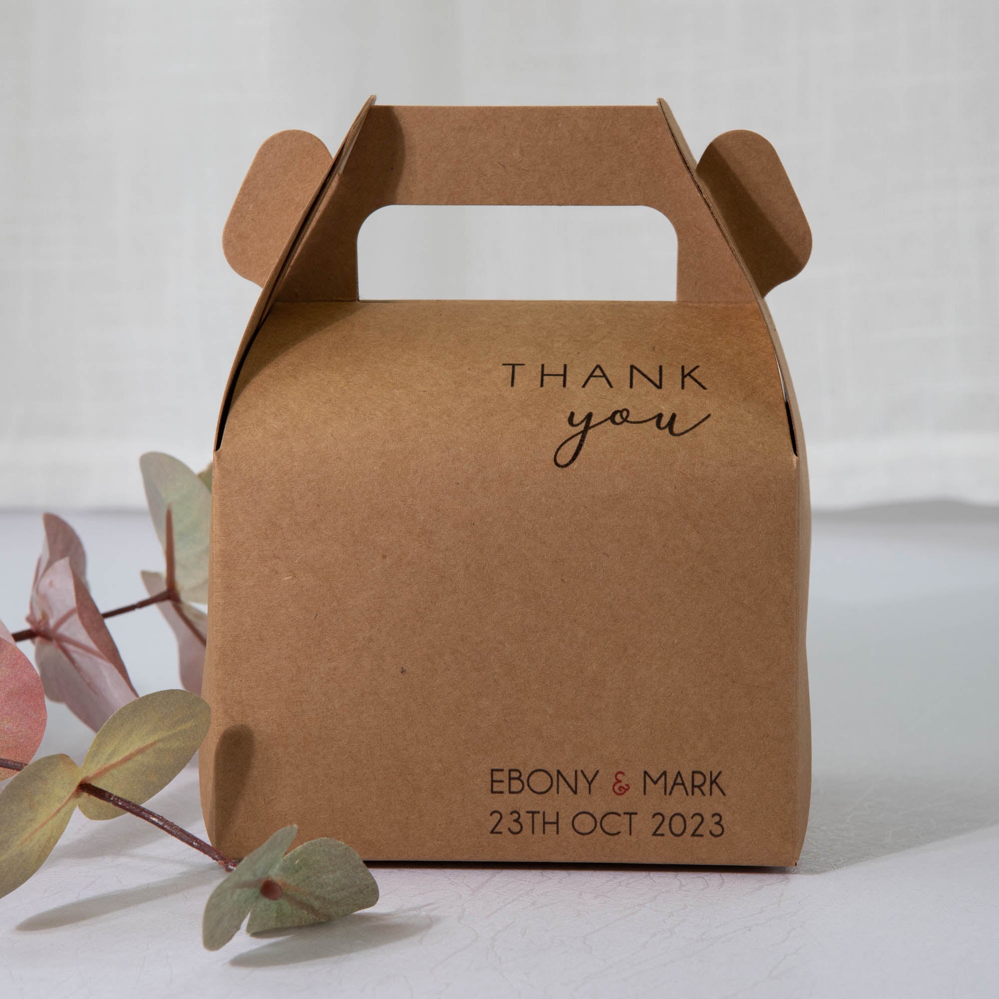 Personalised favour box, wedding cake box for guest gift and corporate event guests with customised favour boxes