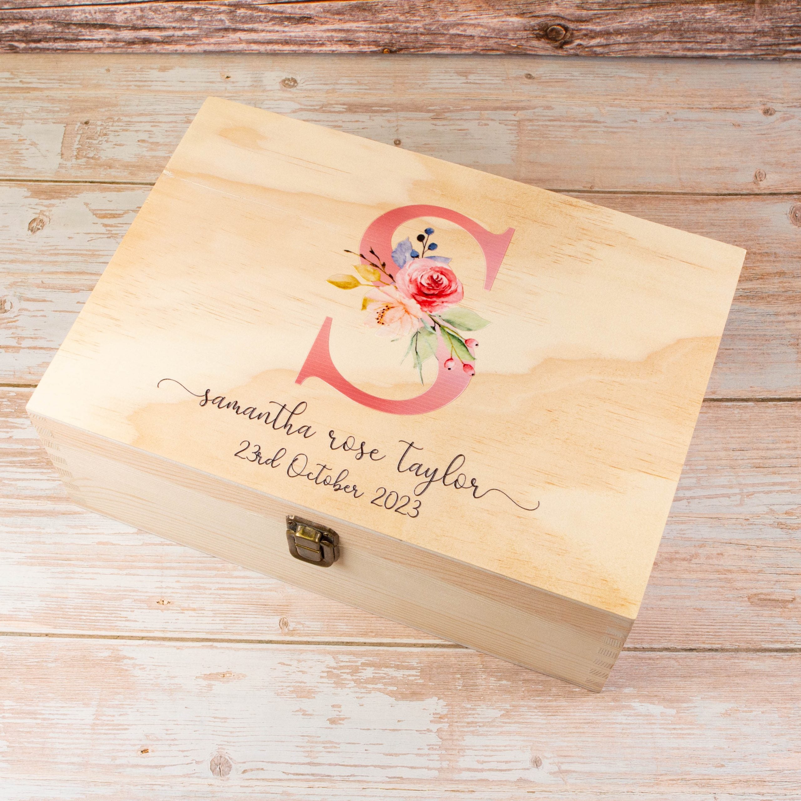 Personalised Wooden Keepsake box, New born Baby & Mom Gift