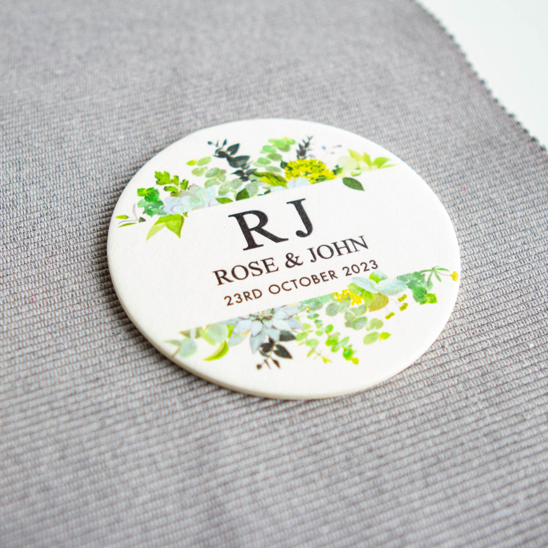 custom printed coaster leaf pattern