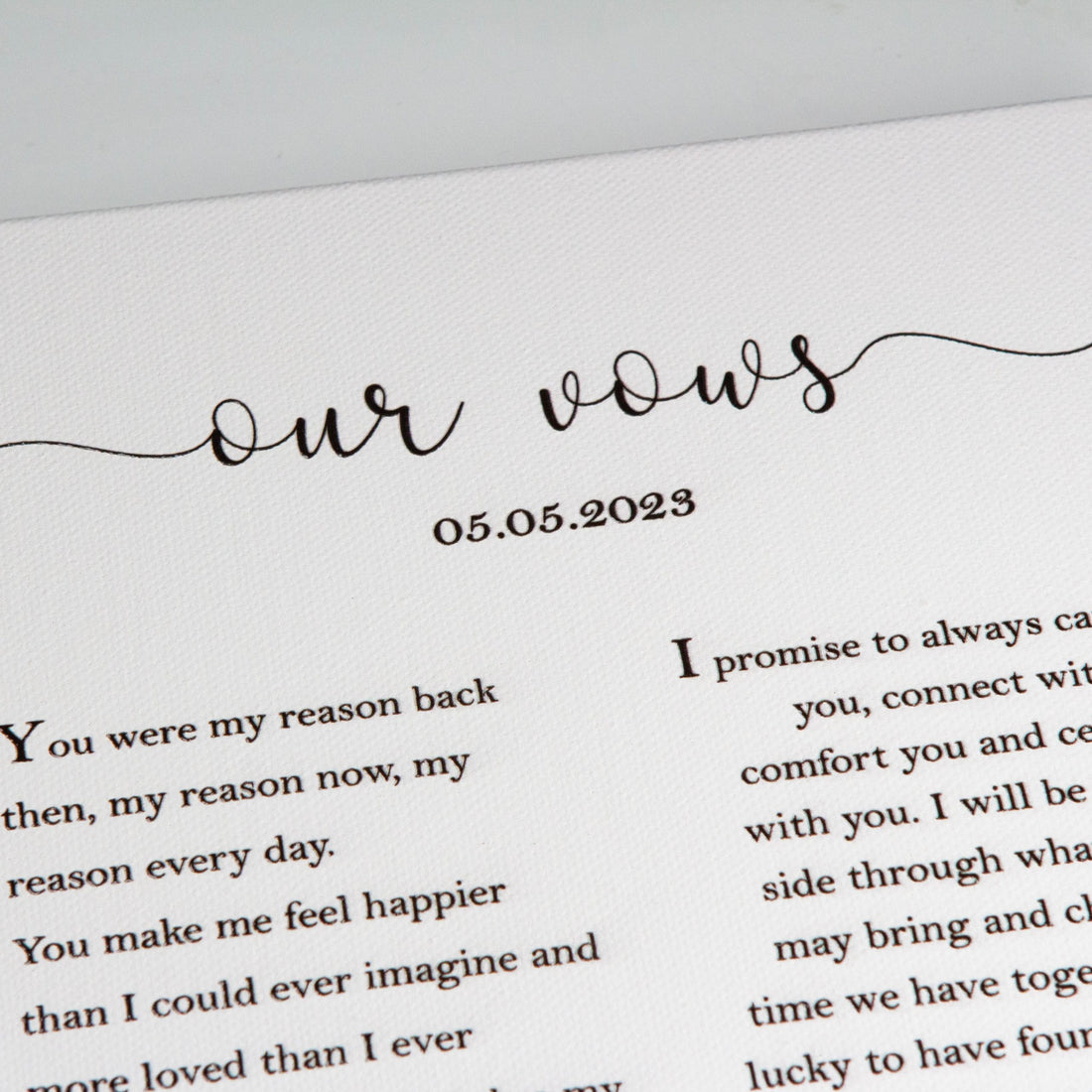 Printed canvas Wedding vows printed, Couple gift, Wedding anniversary gift