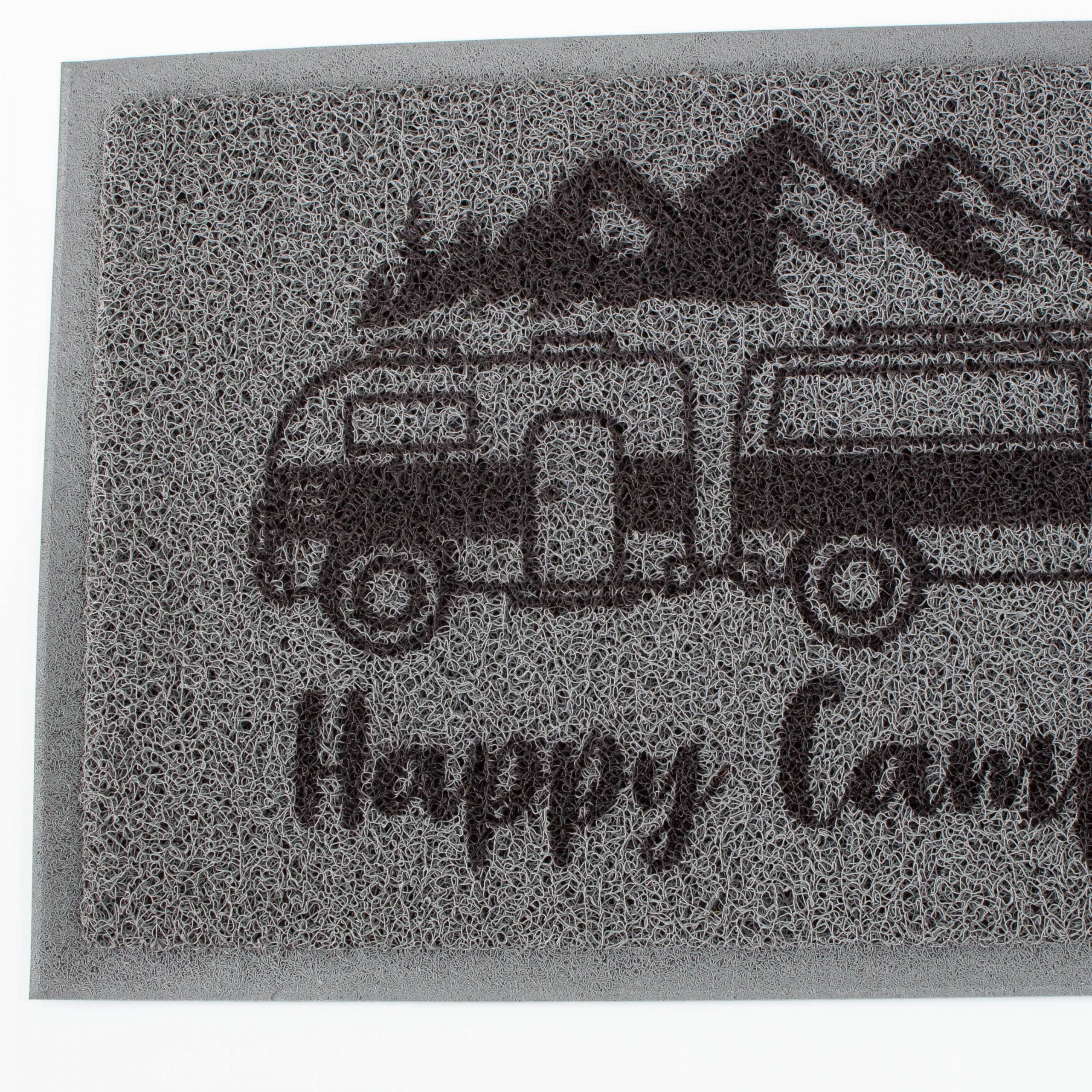 Personalised Custom Coil Mat, Happy Camper & Caravan Door Mat