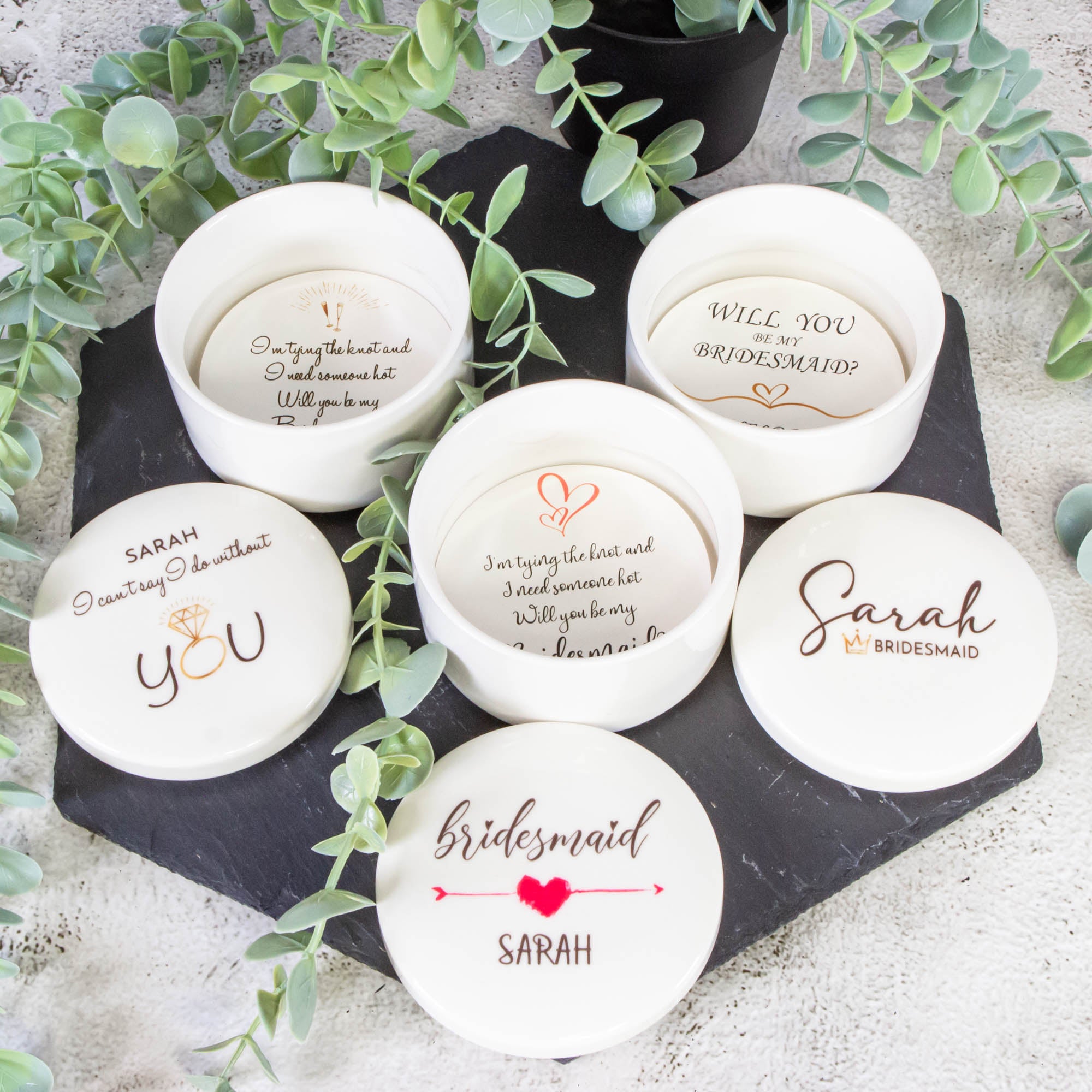 Personalised Round Keepsake box - Bridesmaid and Maid of honour Gift, Wedding Gift, Birthday gift Custom Jewellery box